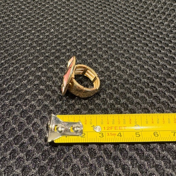 Adjustable Tree of Life Statement Ring – Two-Tone Pink & Gold Tone - Picture 9 of 10